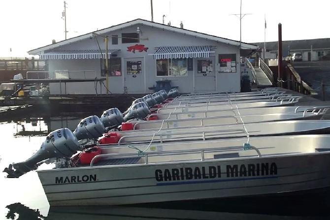 Garibaldi Marina rental boats on Tillamook Bay in Garibaldi, Oregon